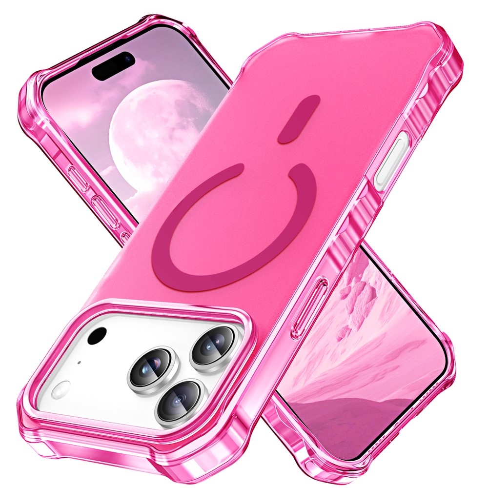 Wavy gélový obal s pevným chrbtom a MagSafe na iPhone 18 Pro/17 Pro - rose