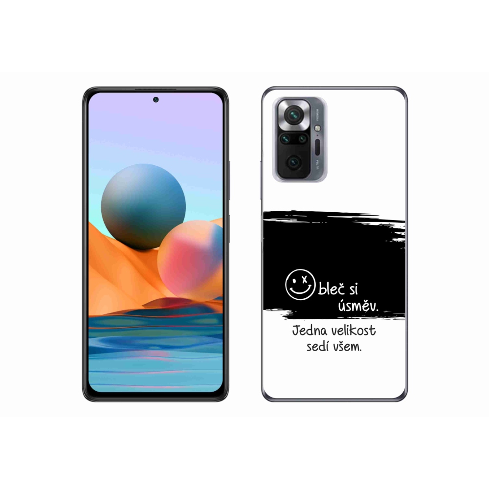 Gélový kryt mmCase na Xiaomi Redmi Note 10 Pro - vtipný text 8 čiernobiele pozadie