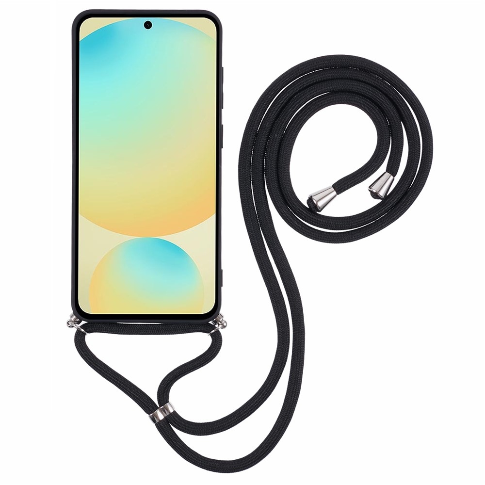 Lining gélový obal so šnúrkou na Samsung Galaxy S25 FE - čierny