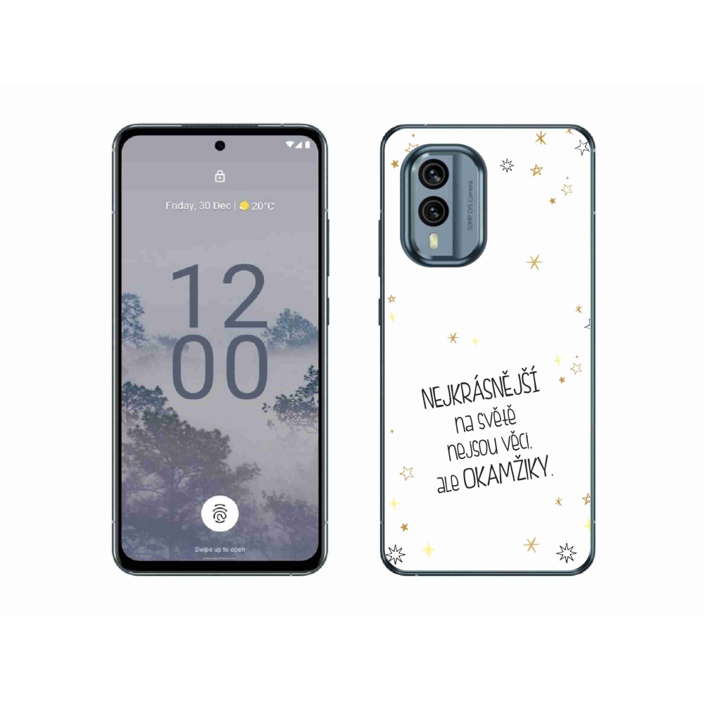 Gélový kryt mmCase na Nokia X30 5G - citát 4 biele pozadie