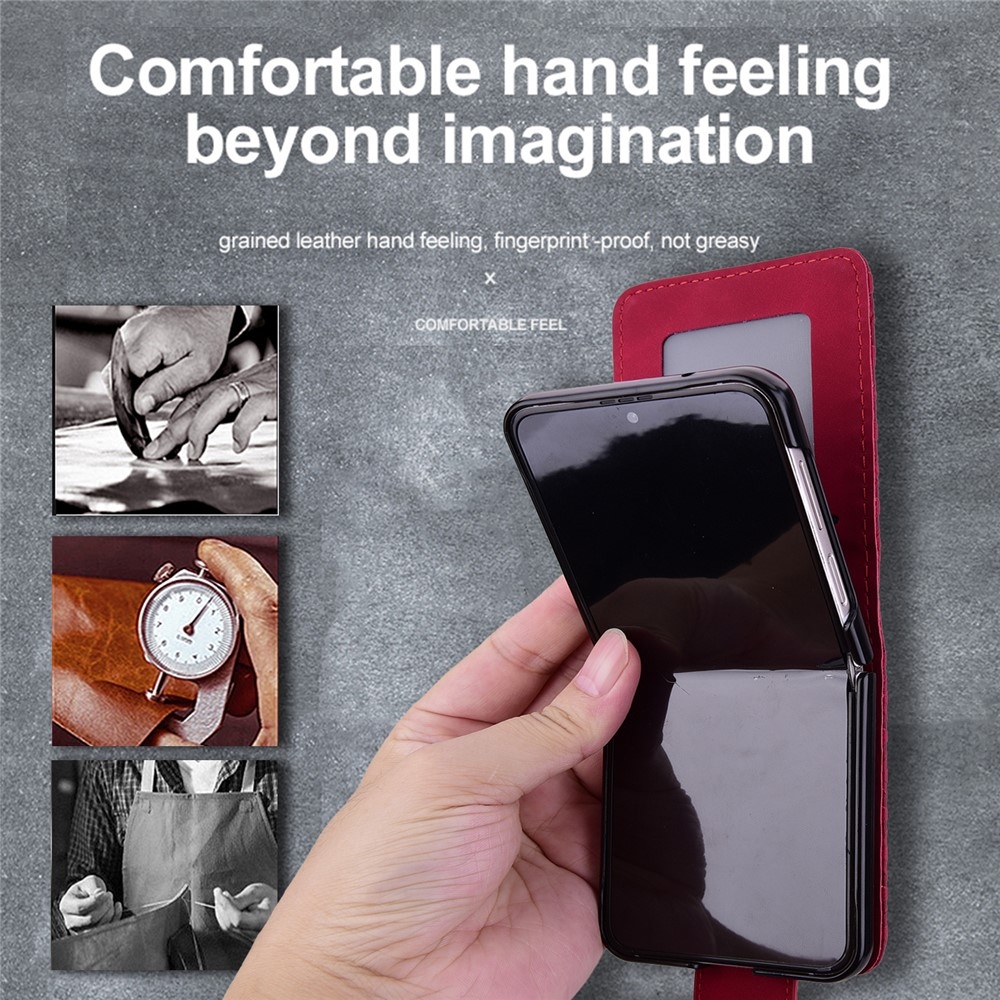 Gridy knižkové púzdro na Samsung Galaxy Z Flip7 5G - vínové