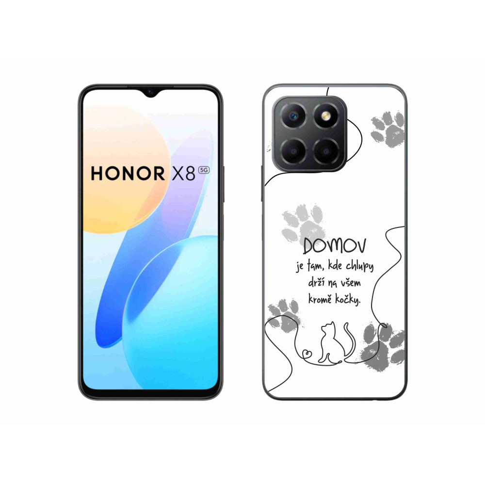 Gélový kryt mmCase na Honor X8 5G/Honor 70 Lite 5G - mačacie motív biele pozadie