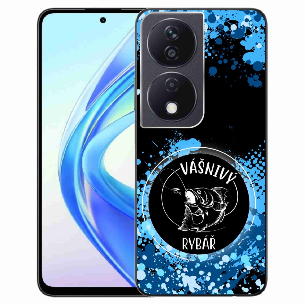 Gélový kryt mmCase na Honor X7b/Honor 90 Smart - vášnivý rybár čierne pozadie
