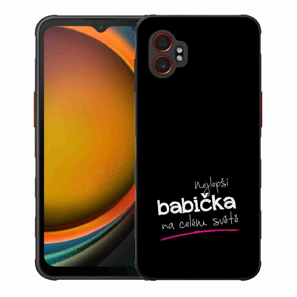 Gélový kryt mmCase na Samsung Galaxy Xcover 7 Pro - najlepšia babička 4 čierne pozadie