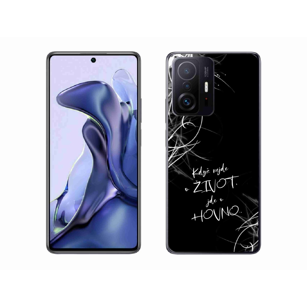 Gélový kryt mmCase na Xiaomi 11T - vtipný text 16 čierne pozadie