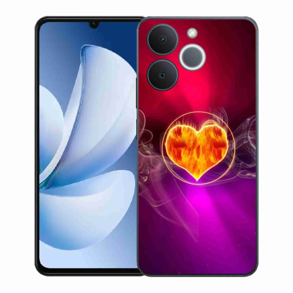 Gélový kryt mmCase na Realme Note 70T - ohnivé srdce