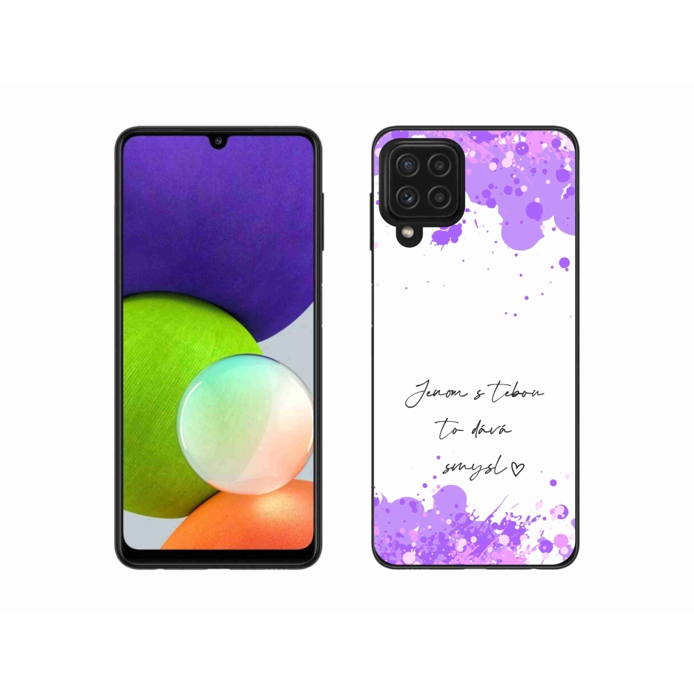 Gélový kryt mmCase na Samsung Galaxy A22 4G - zamilovaný text biele pozadie