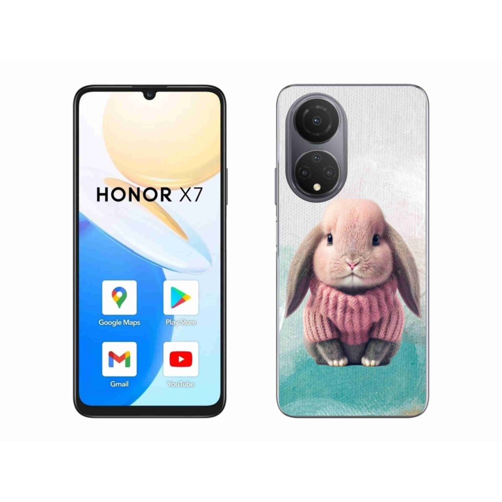 Gélový kryt mmCase na Honor X7 - zajačik vo svetri