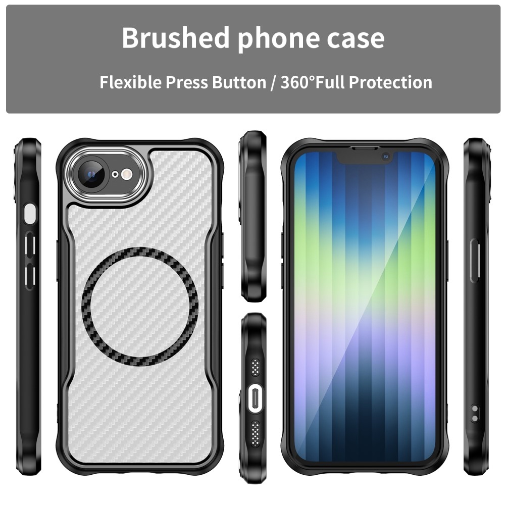 Texture odolný kryt s podporou MagSafe na iPhone 16e - čierny