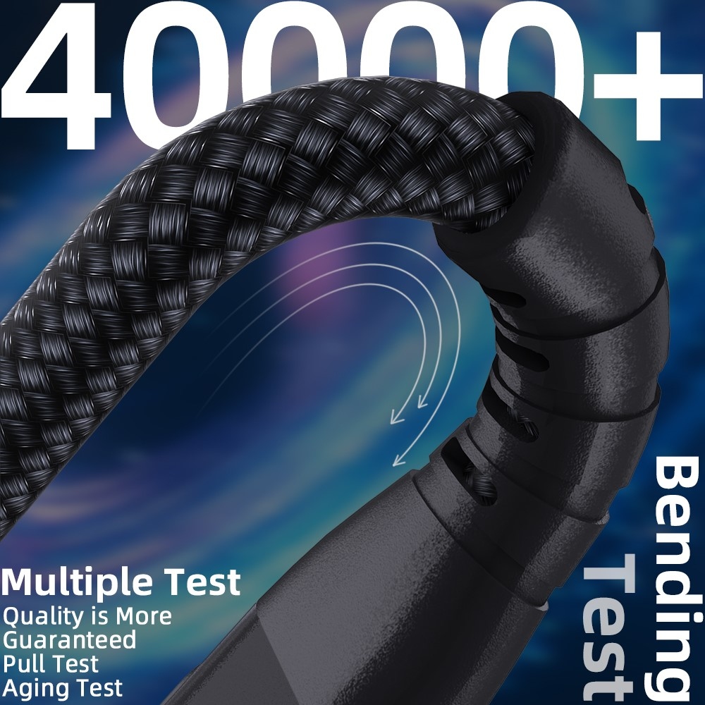 Nylonový kábel USB-C / USB-C s displejom 3m 60W - čierny