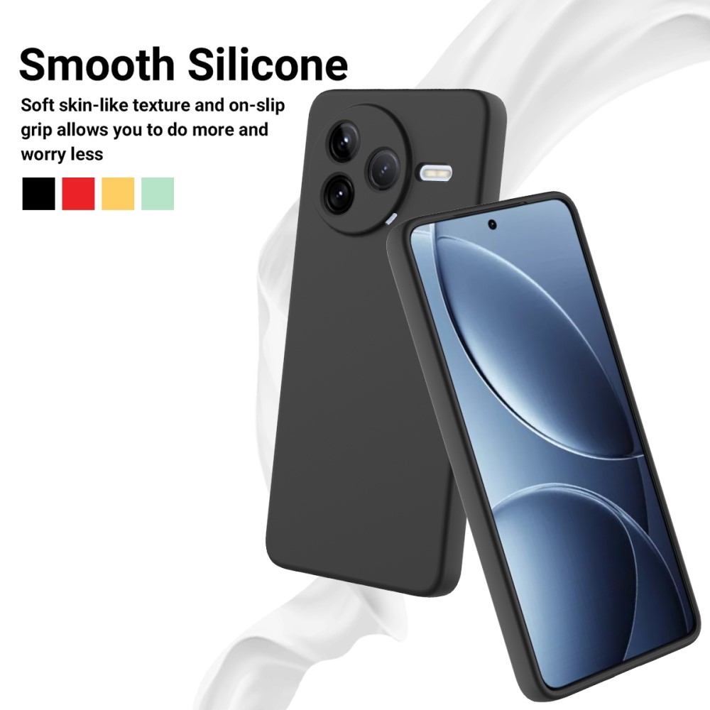 Matný silikónový obal na Xiaomi Poco F7 Pro - čierny