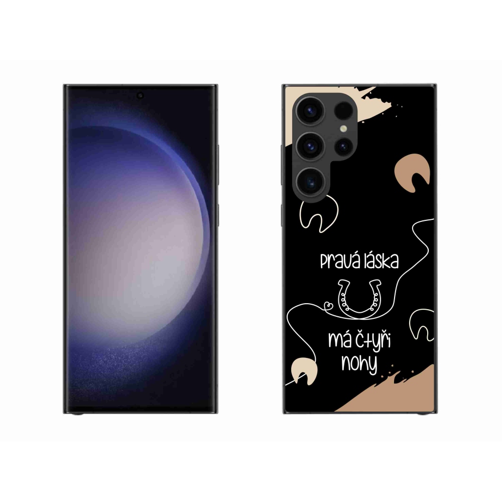 Gélový kryt mmCase na Samsung Galaxy S23 Ultra 5G - konský motív čierne pozadie