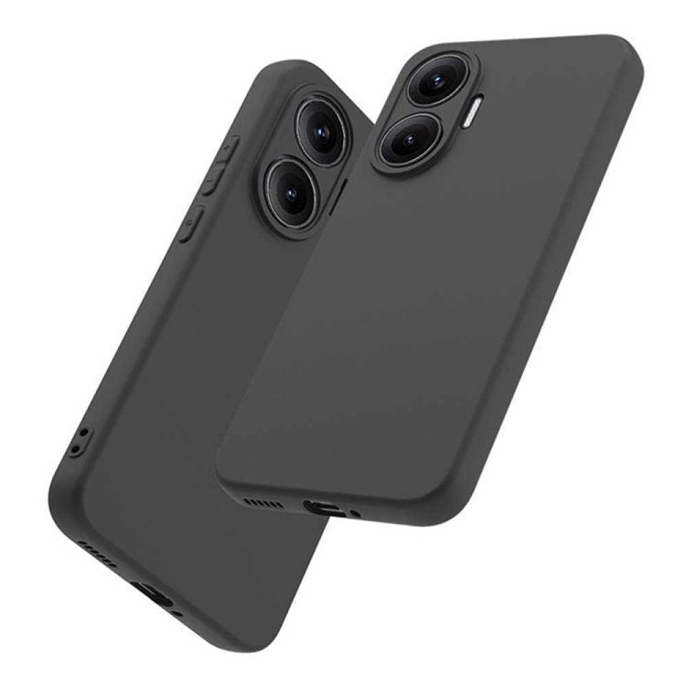 Matný gélový obal na Xiaomi Poco F7 5G - čierny