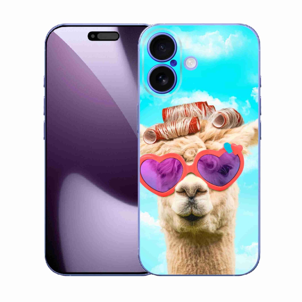Gélový kryt mmCase na iPhone 17 - lama s okuliarmi