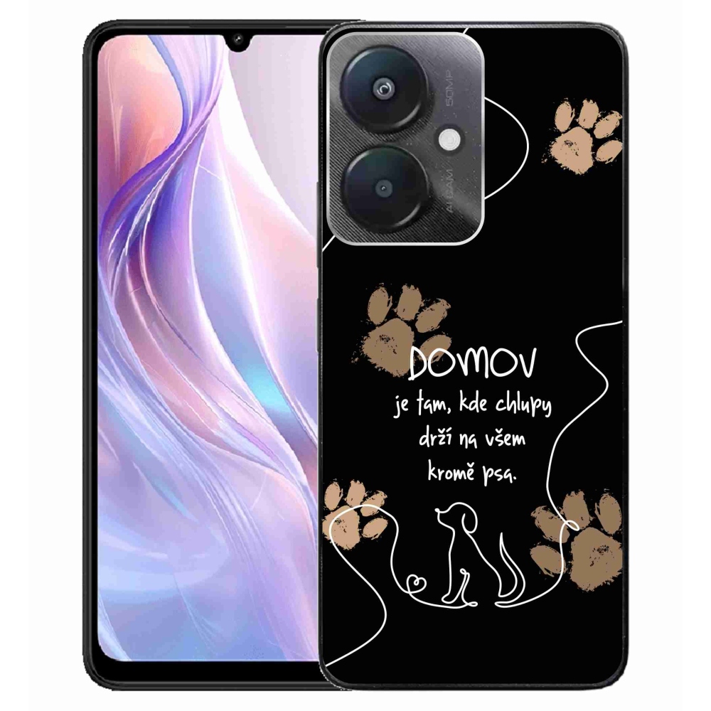 Gélový kryt mmCase na Xiaomi Redmi 13C 5G - psí motív čierne pozadie