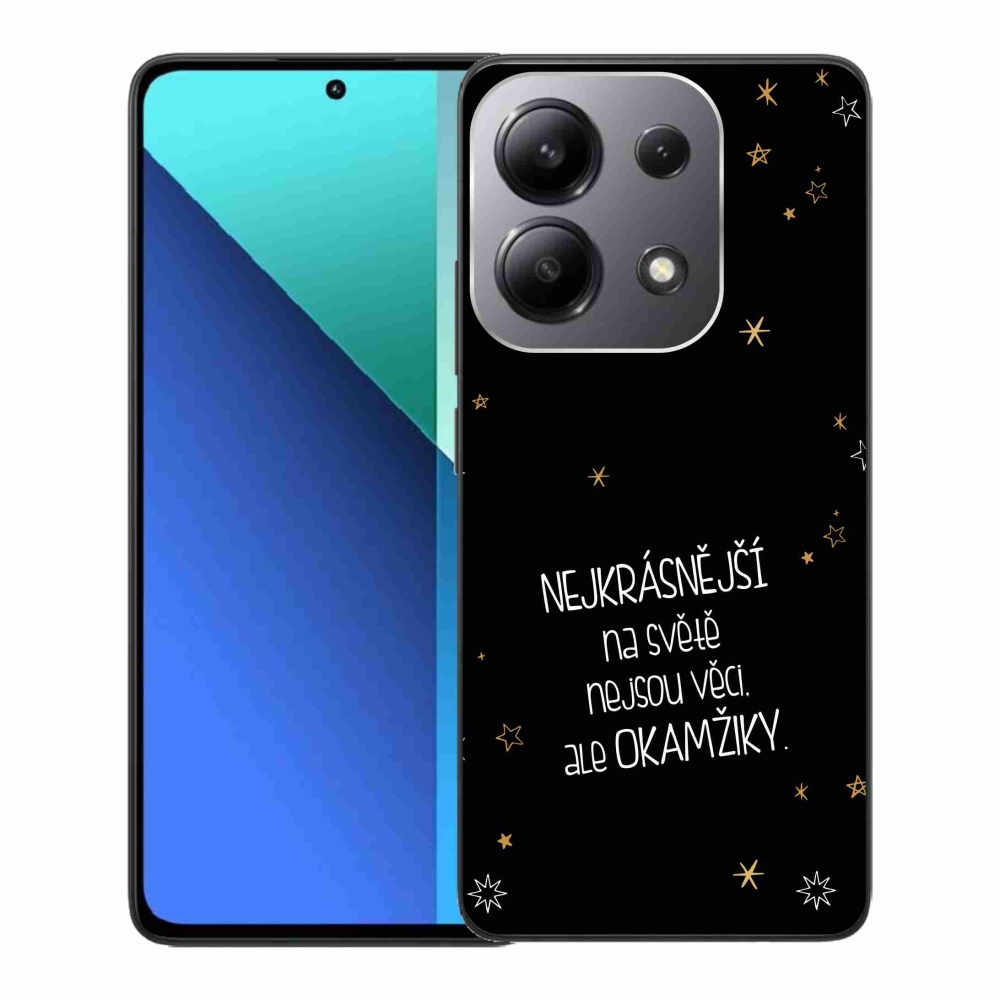 Gélový kryt mmCase na Xiaomi Redmi Note 13 - citát 4 čierne pozadie