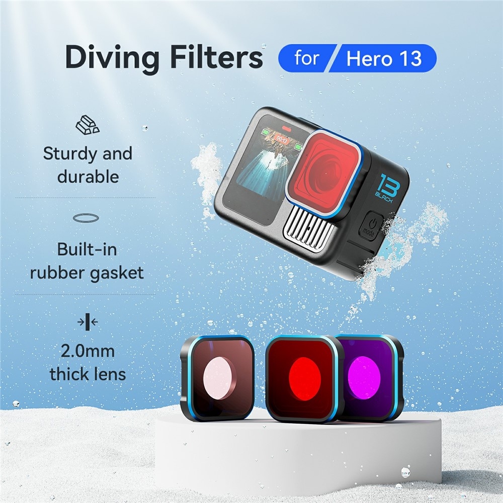 AMAGISN potápačský filter pre GoPro Hero 13/12/11/11 Mini/10/9 - fialový