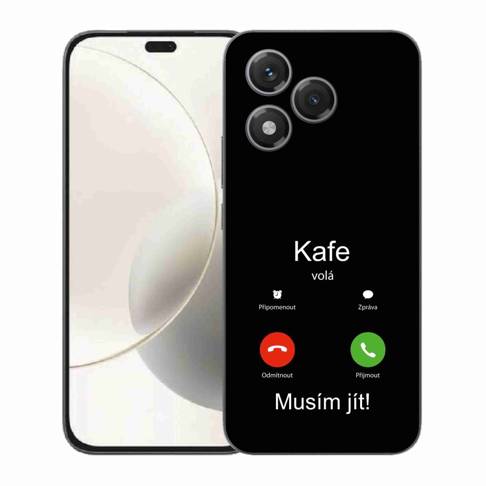 Gélový kryt mmCase na Honor 400 Lite - káva volá čierne pozadie