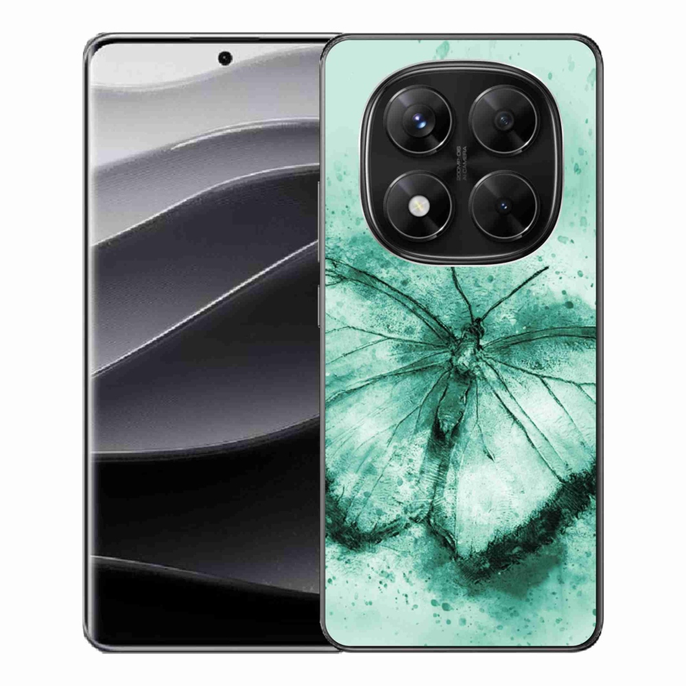Gélový kryt mmCase na Xiaomi Redmi Note 14 Pro 5G/Poco X7 5G - zelený motýľ