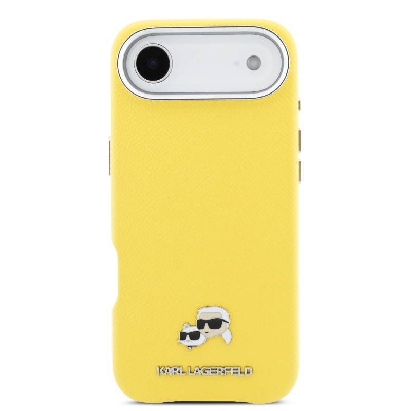 Karl Lagerfeld PU Karl and Choupette Heads Pins MagSafe zadný kryt pre iPhone Air Yellow