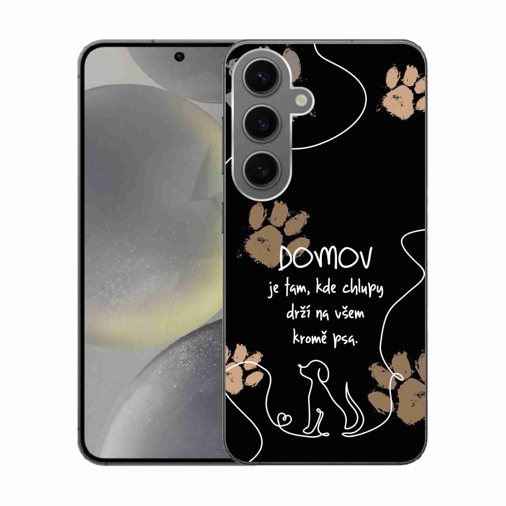 Gélový kryt mmCase na Samsung Galaxy S24 - psí motív čierne pozadie
