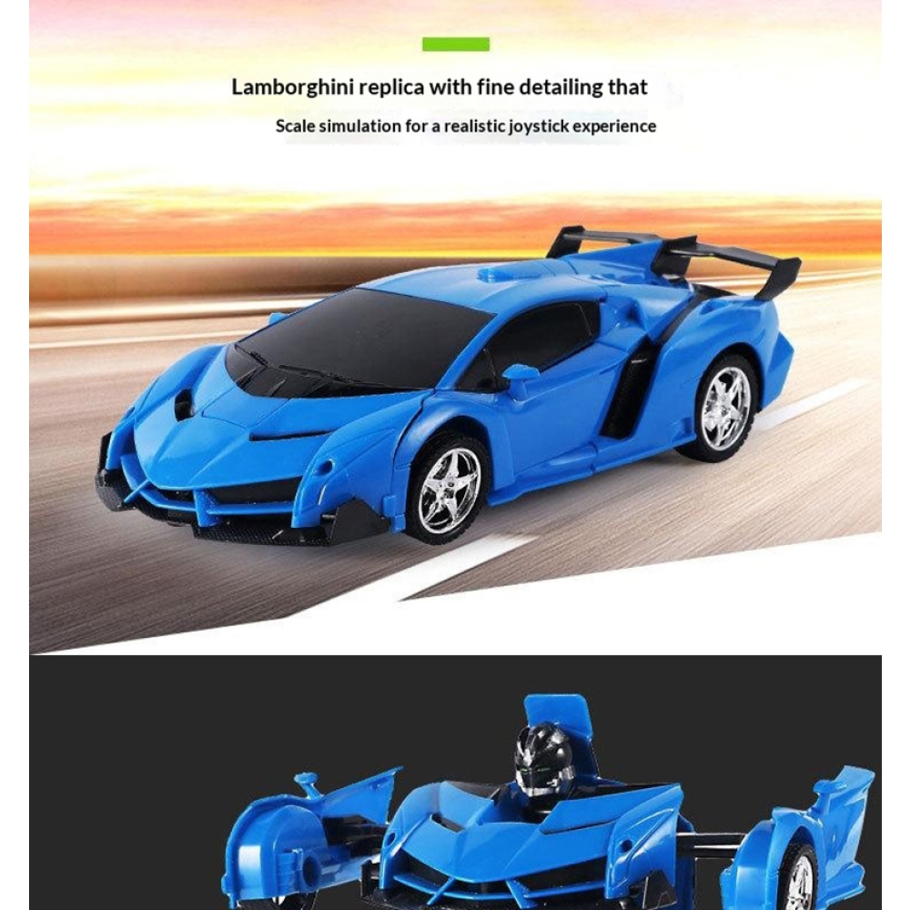 RC transformačné auto 2v1 auto a robot - červené