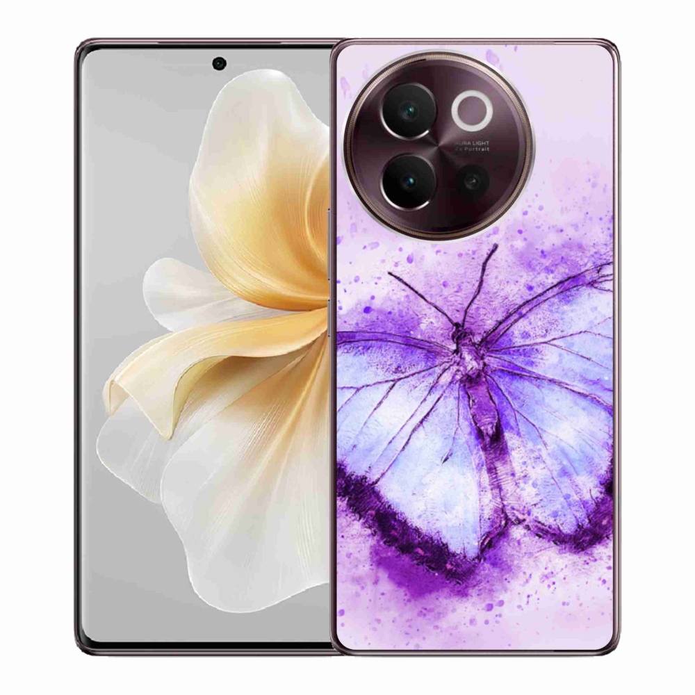 Gélový kryt mmCase na Vivo V40 Lite 5G - fialový motýľ