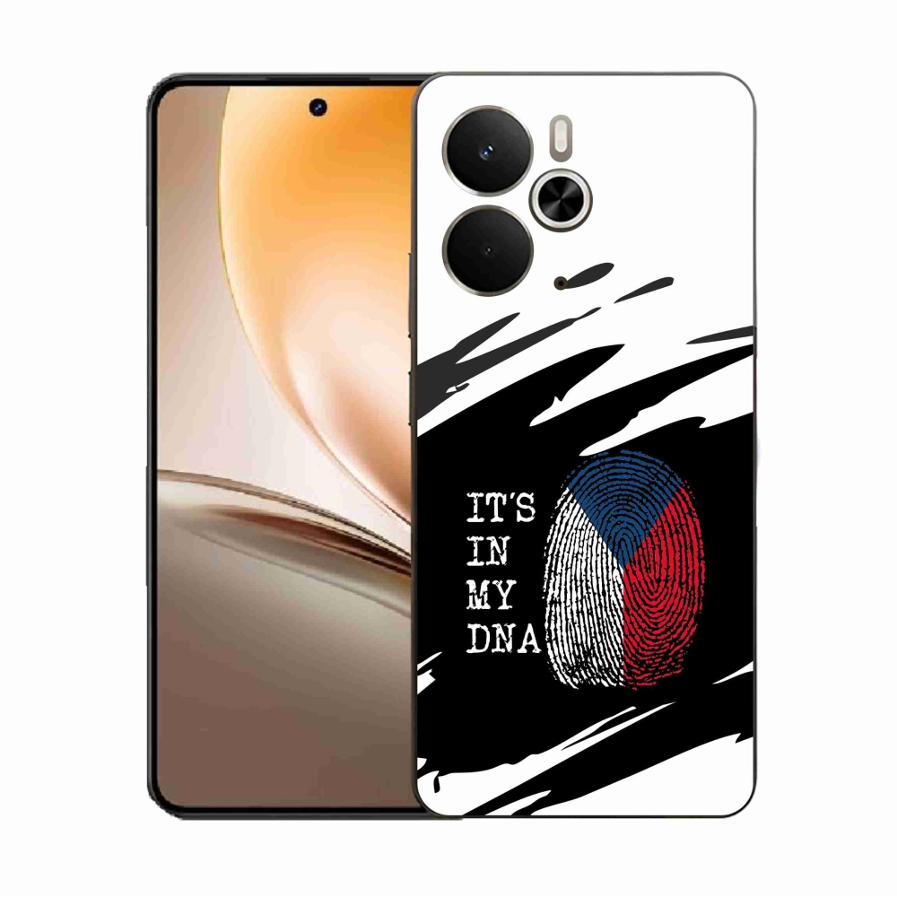 Gélový kryt mmCase na Realme 14 5G - vlajka odtlačok prsta čiernobiele pozadie