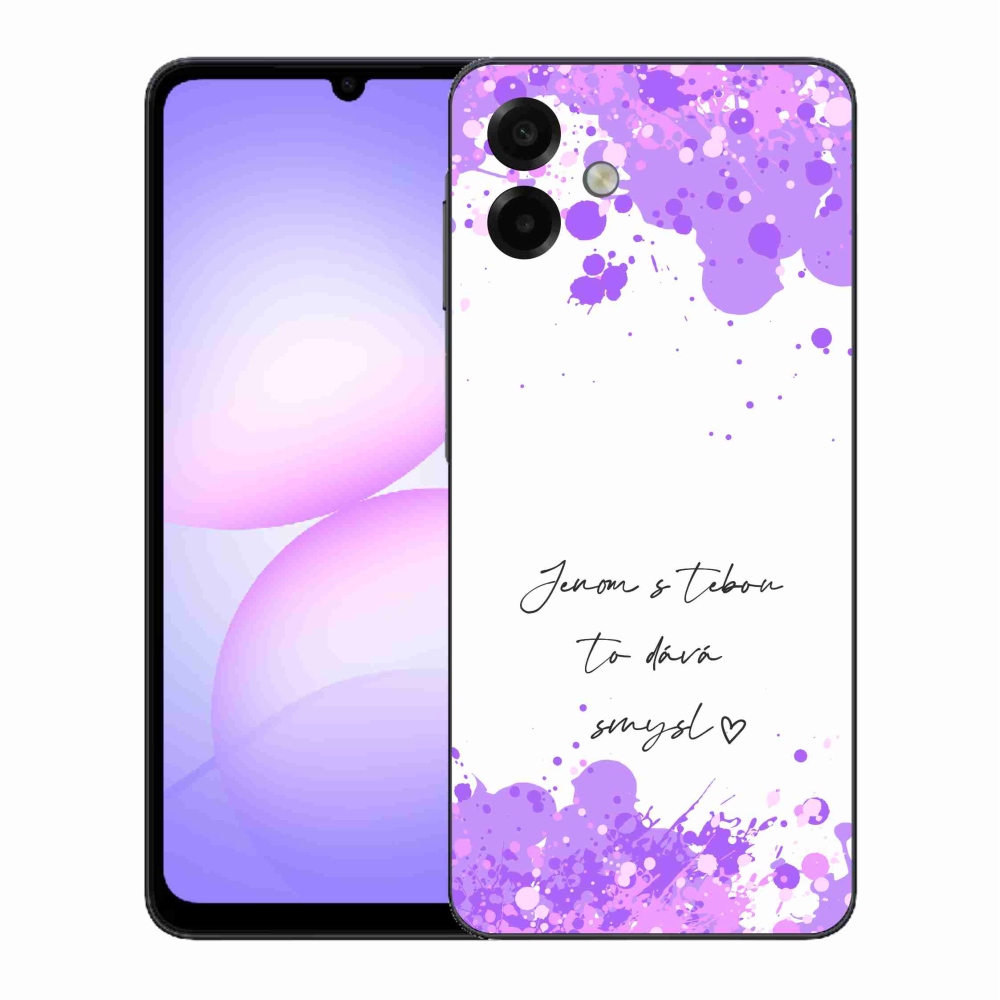 Gélový kryt mmCase na Samsung Galaxy A07 4G - zamilovaný text biele pozadie
