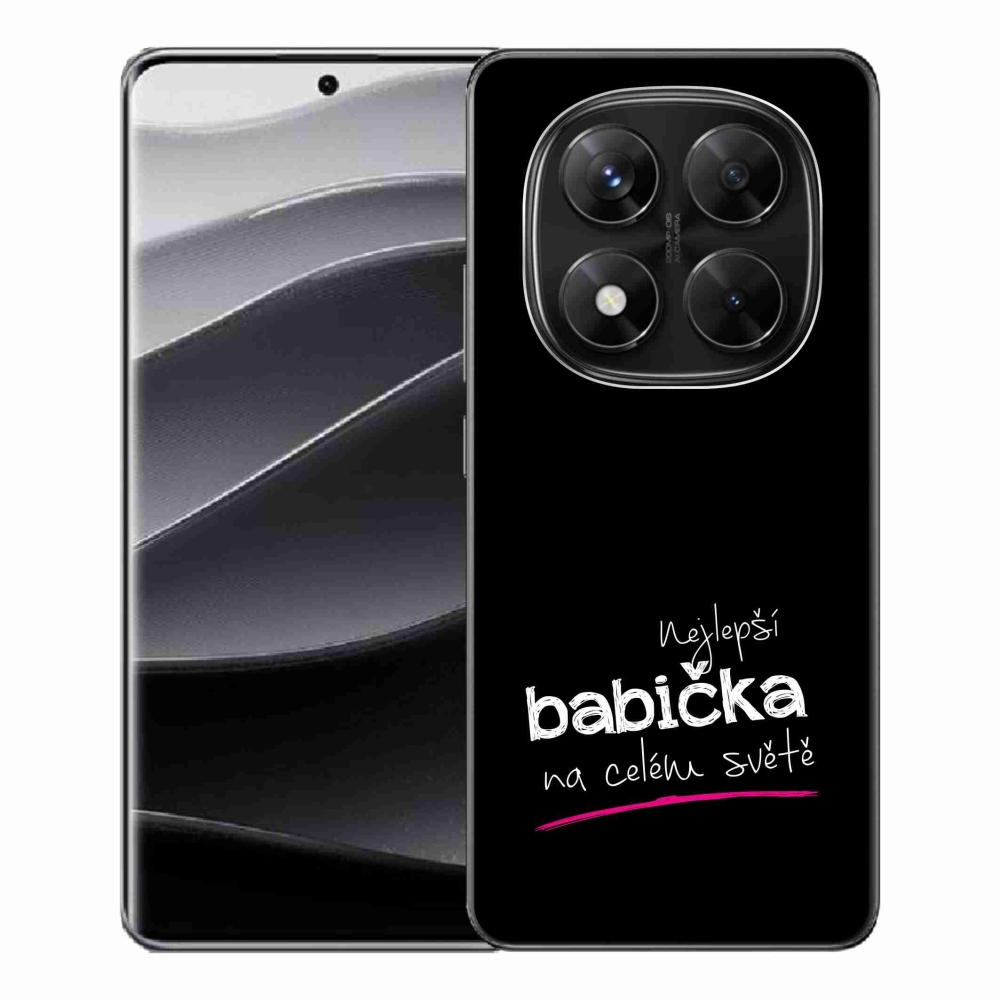 Gélový kryt mmCase na Xiaomi Redmi Note 14 Pro 5G/Poco X7 5G - najlepšia babička 4 čierne pozadie