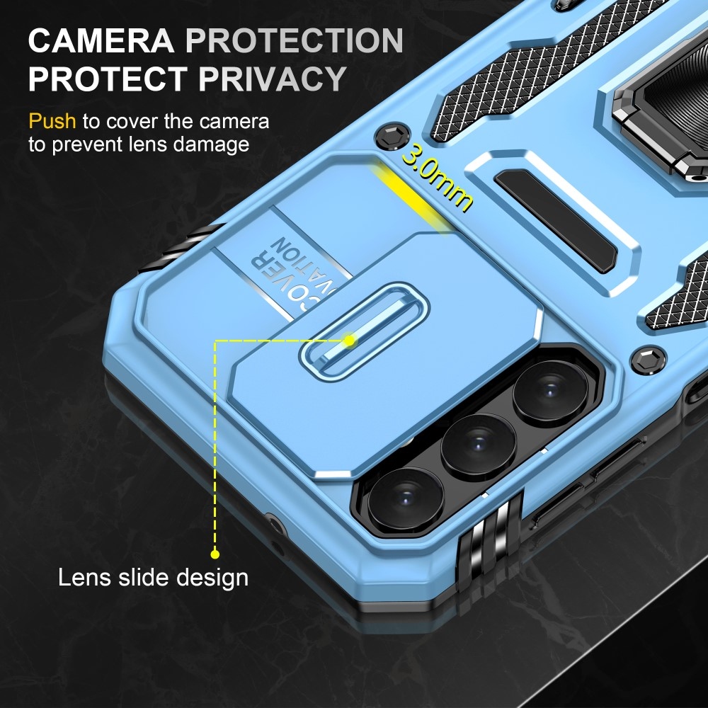 Lens odolný hybridný kryt pre Samsung Galaxy A15 4G/5G - svetlomodrý
