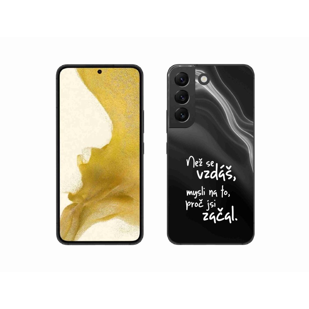 Gélový kryt mmCase na Samsung Galaxy S22 5G - citát 2 čierne pozadie