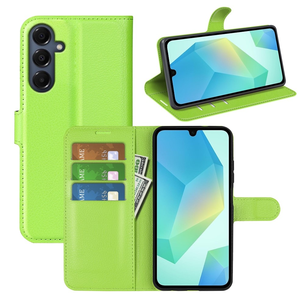 Litchi knižkové púzdro na Samsung Galaxy A17 5G - zelené