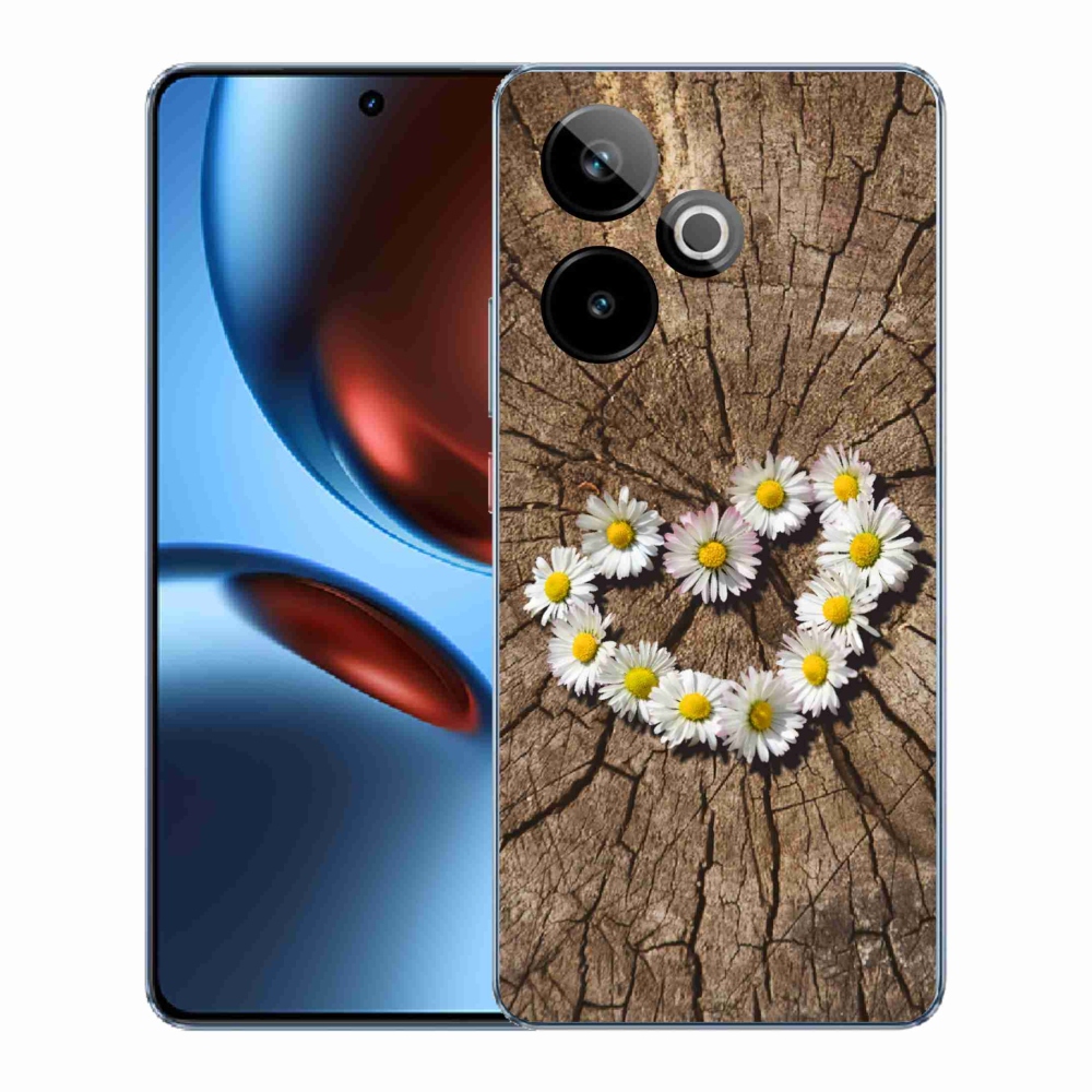 Gélový kryt mmCase na Realme GT 7 5G/GT 7T 5G - srdce z margaréty