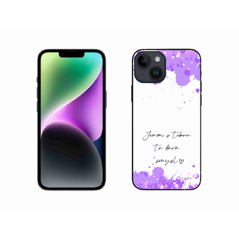 Gélový kryt mmCase na iPhone 14 - zamilovaný text biele pozadie