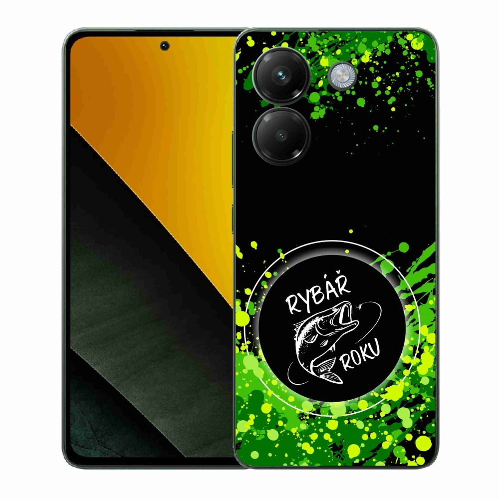 Gélový kryt mmCase na Xiaomi Poco M7 Pro 5G - rybár roka čierne pozadie