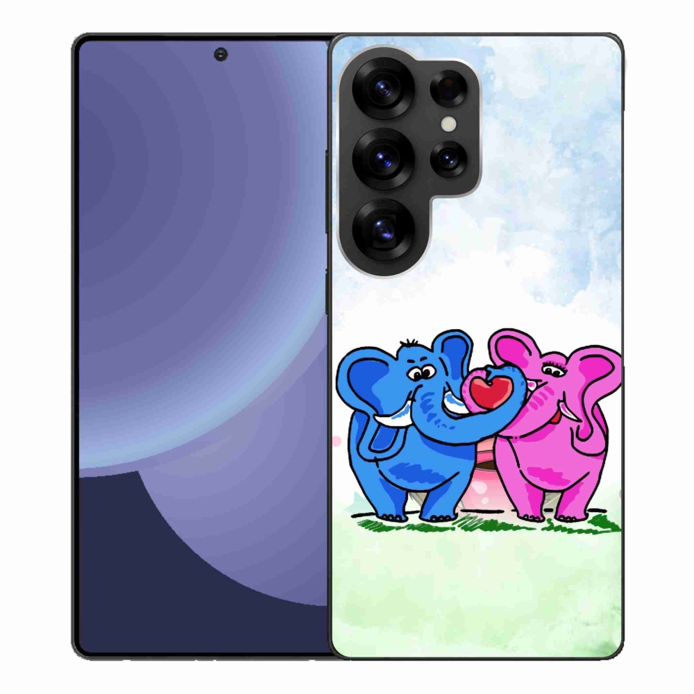Gélový kryt mmCase na Samsung Galaxy S25 Ultra - zamilovaní slony