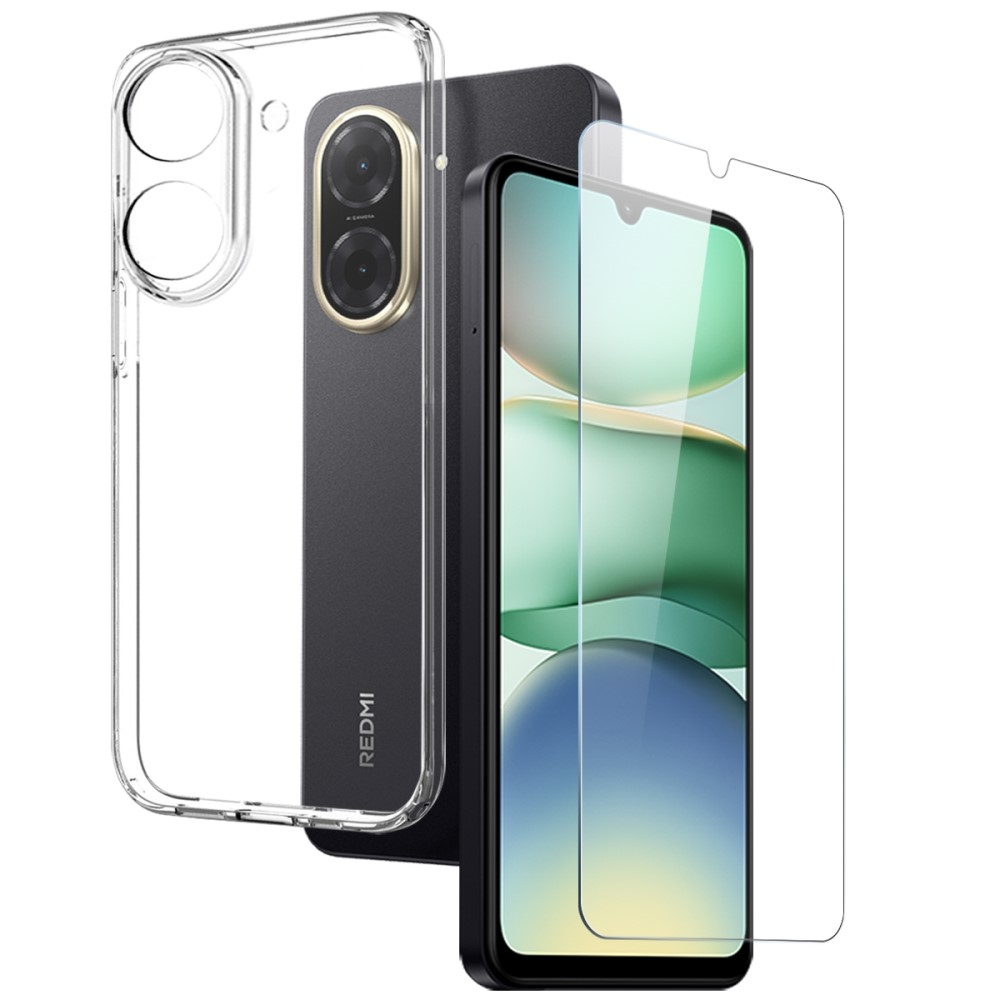 NORTHJO priehľadný gélový obal + tvrdené sklo na Xiaomi Redmi A5 - priehľadný