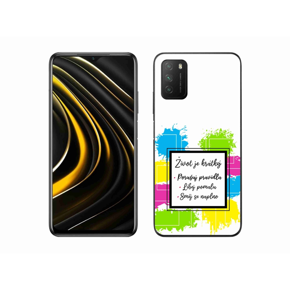 Gélový kryt mmCase na Xiaomi Poco M3 - citát 5 biele pozadie
