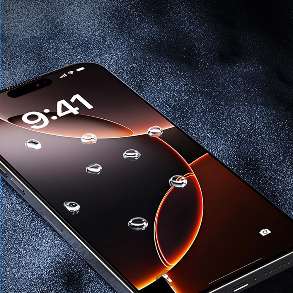 WKM celoplošné tvrdené sklo na mobil iPhone 18 Pro/17 Pro s aplikačným rámčekom