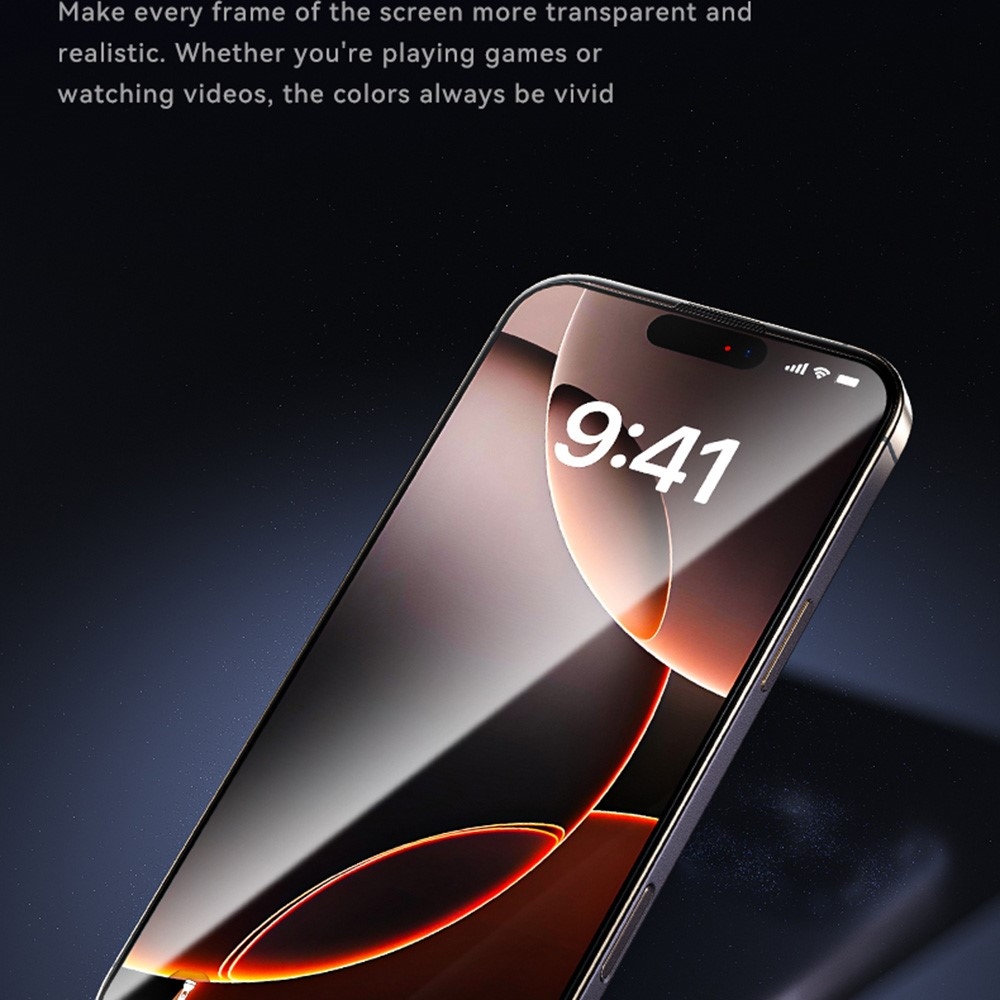 WKM celoplošné tvrdené sklo na mobil iPhone 18 Pro/17 Pro s aplikačným rámčekom