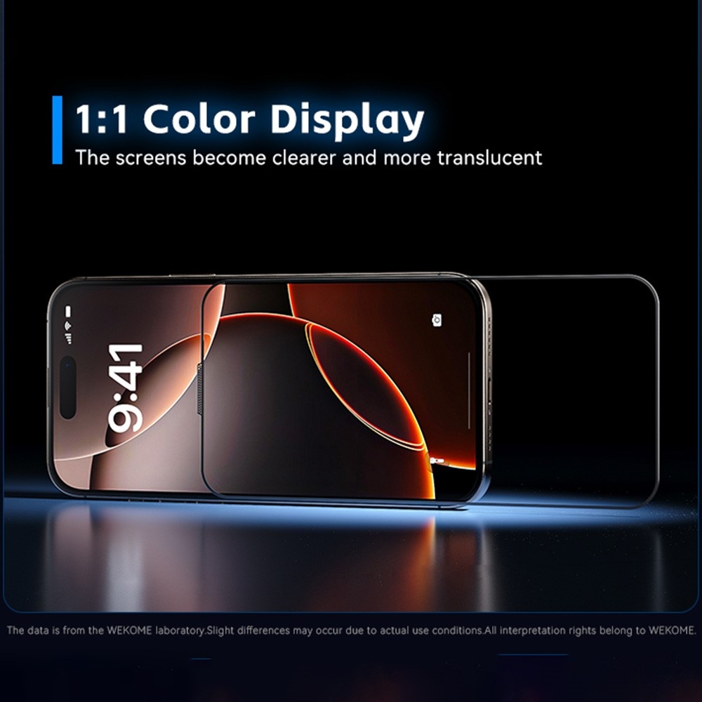 WKM celoplošné tvrdené sklo na mobil iPhone 18 Pro/17 Pro s aplikačným rámčekom