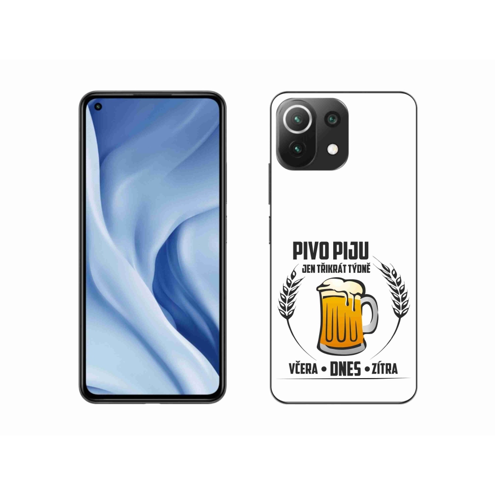 Gélový kryt mmCase na Xiaomi 11 Lite 5G NE - pivný motív biele pozadie