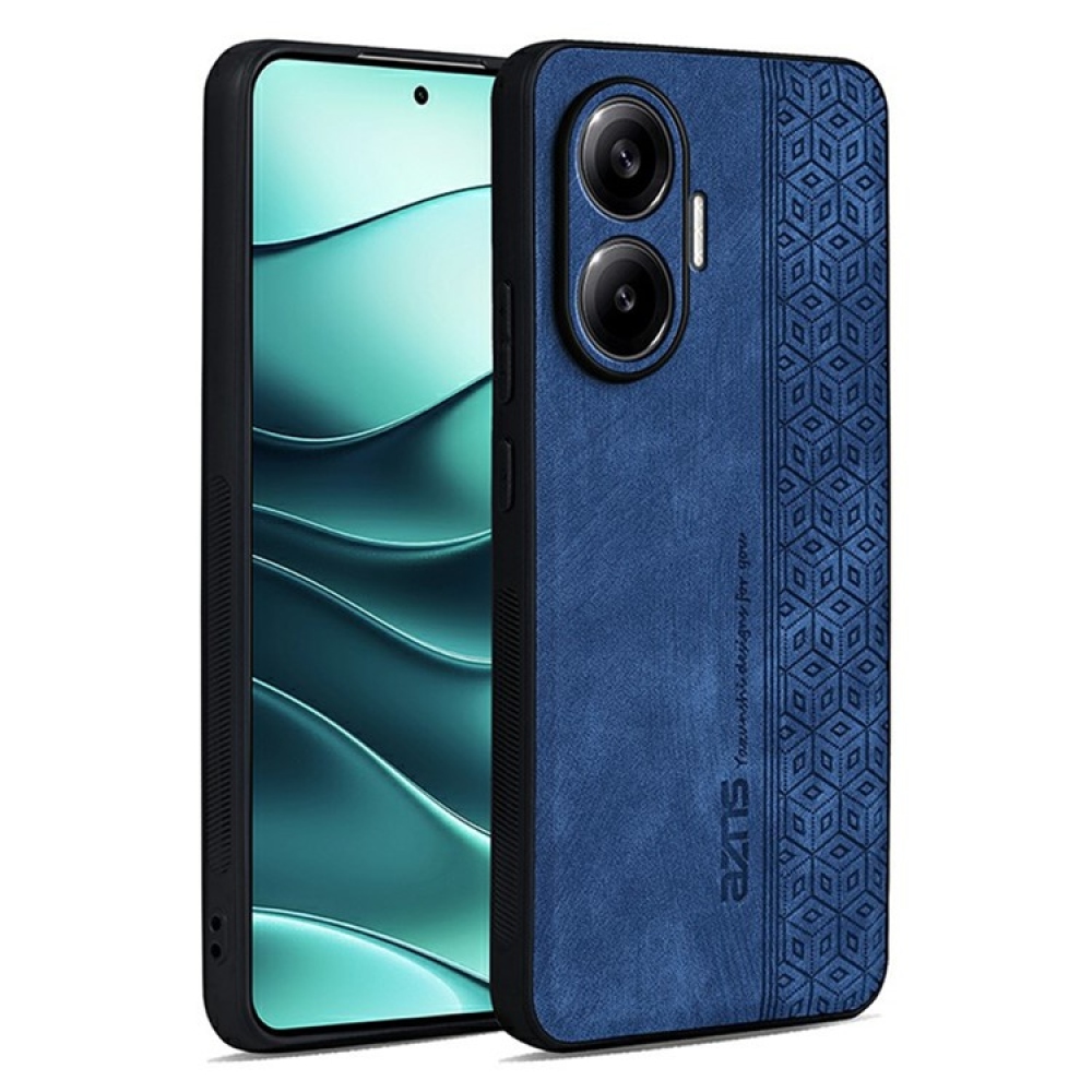 AZNS gélový obal potiahnutý PU kožou pre mobil Xiaomi Poco F7 5G - modrý