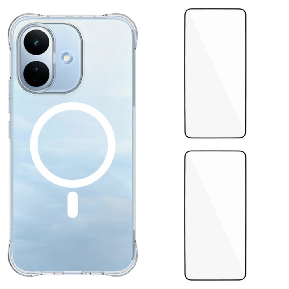 WL1 priehľadný gélový obal s rohmi + 2x celoplošné sklo na Xiaomi Redmi Note 17 Pro 5G