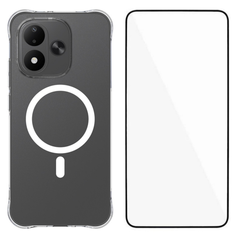 WL2 priehľadný gélový obal s rohmi + celoplošné sklo na Xiaomi Redmi Note 17 4G/5G