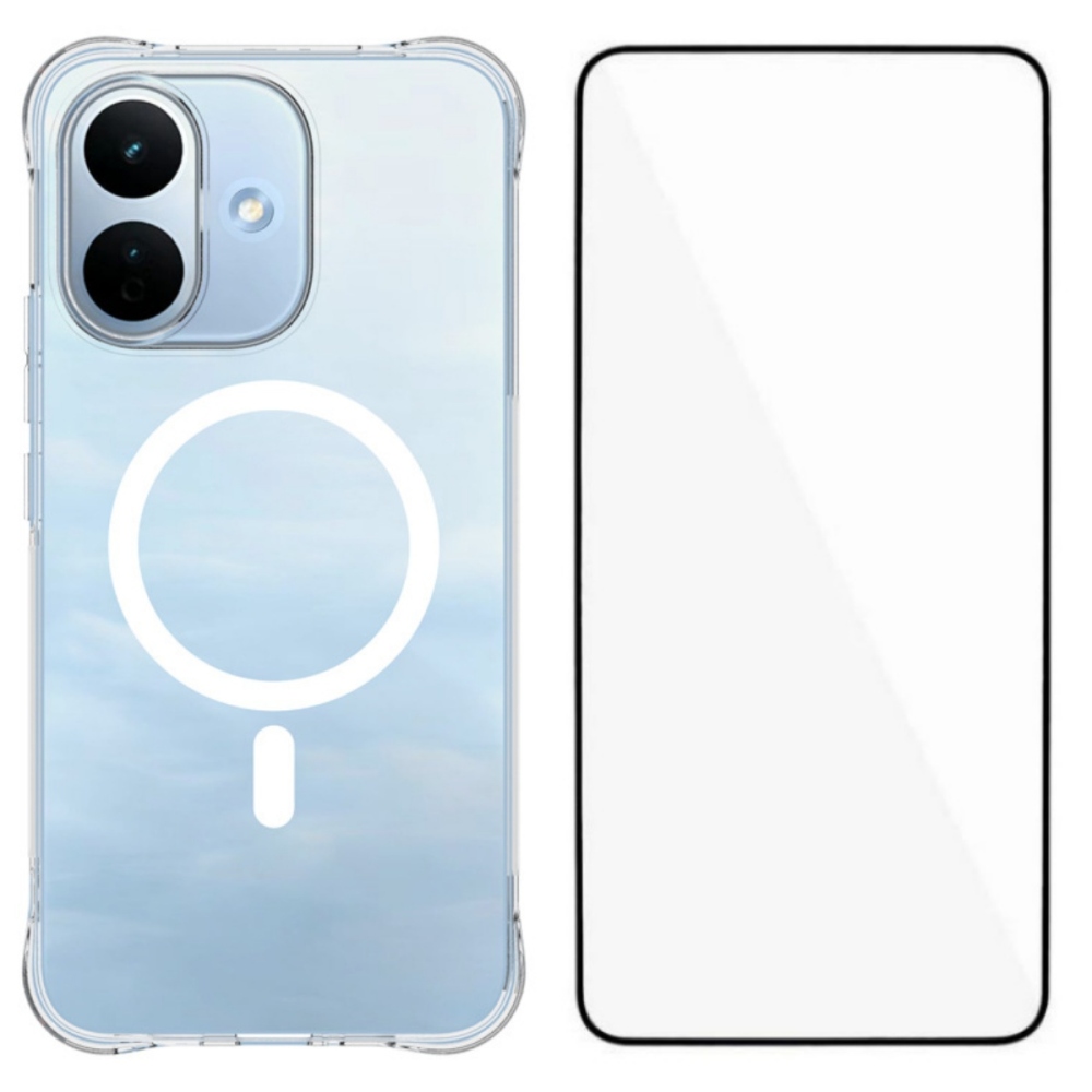 WL2 priehľadný gélový obal s rohmi + celoplošné sklo na Xiaomi Redmi Note 17 Pro 5G