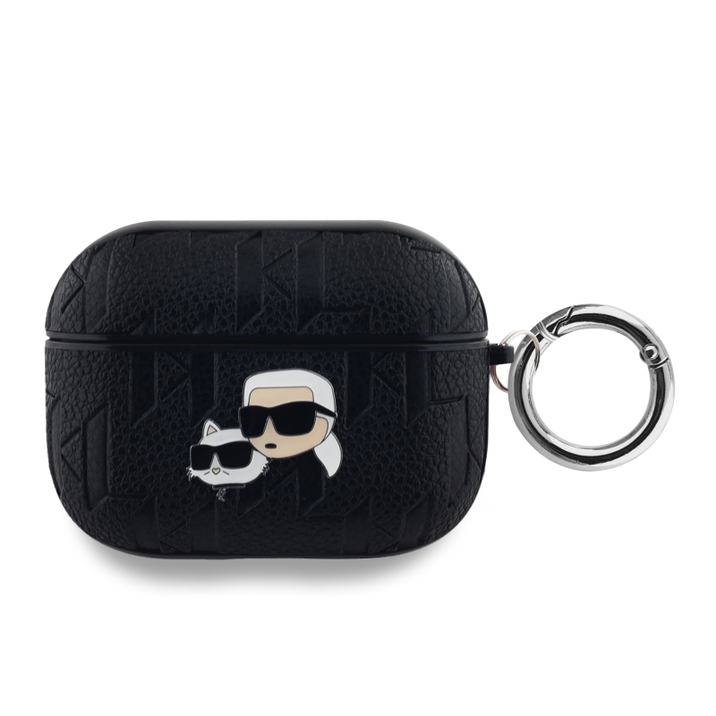 Karl Lagerfeld PU Embossed Karl and Choupette Heads Puzdro pre AirPods Pro Black