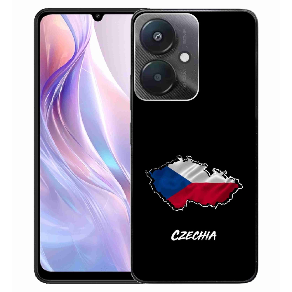 Gélový kryt mmCase na Xiaomi Redmi 13C 5G - Czechia čierne pozadie