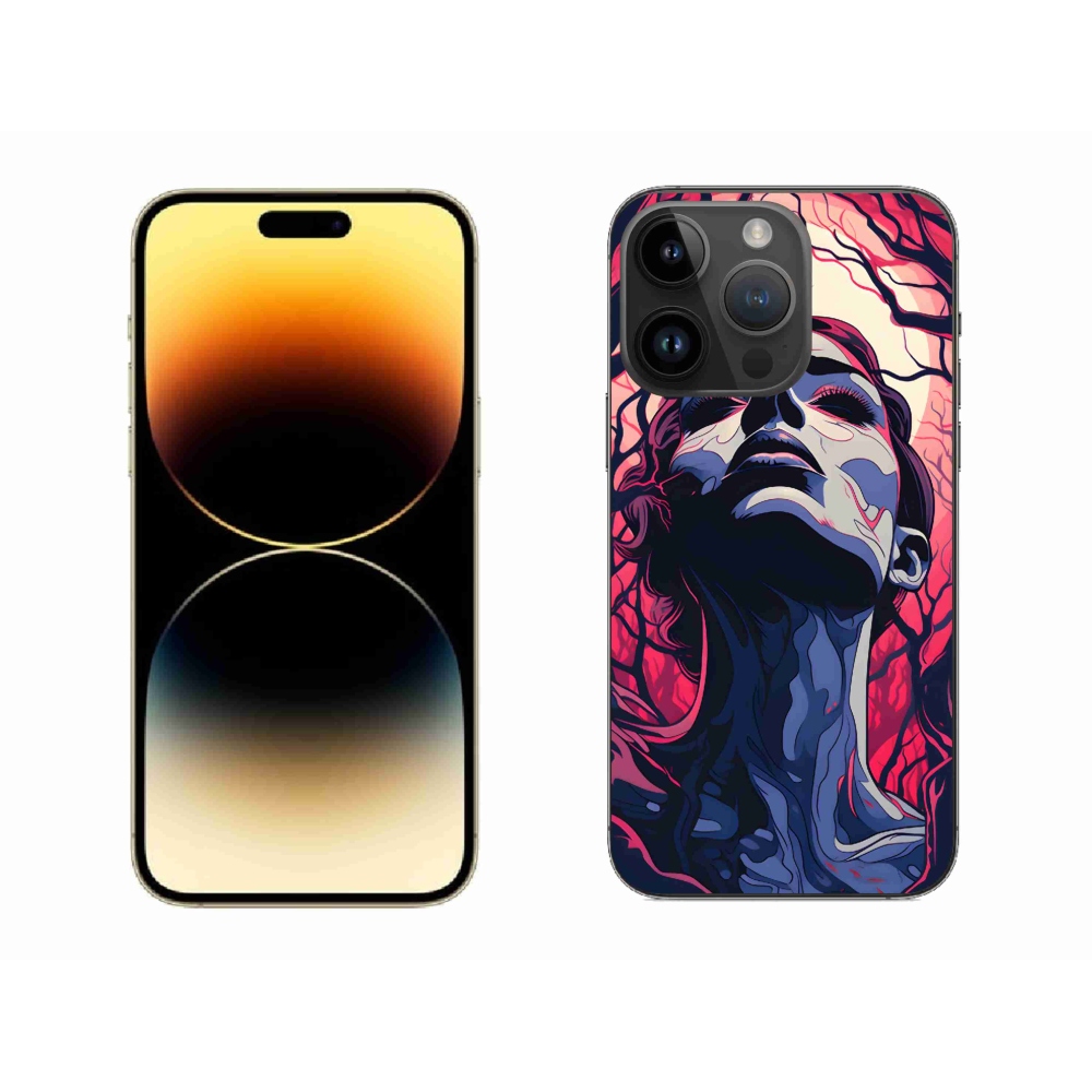 Gélový kryt mmCase na iPhone 14 Pro Max - abstraktná tvár